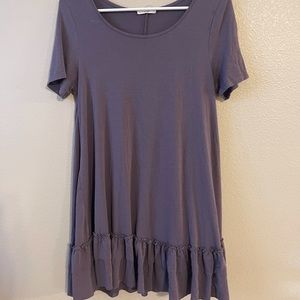 Plum Ruffle T-Shirt Dress